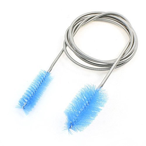 Yueton Stainless Steel Aquarium Water Filter Pipe & Air Tube Hose Cleaning Brush - Flexible Double-Ended 61-Inch Brush for Fish Tank Maintenance & Accessories