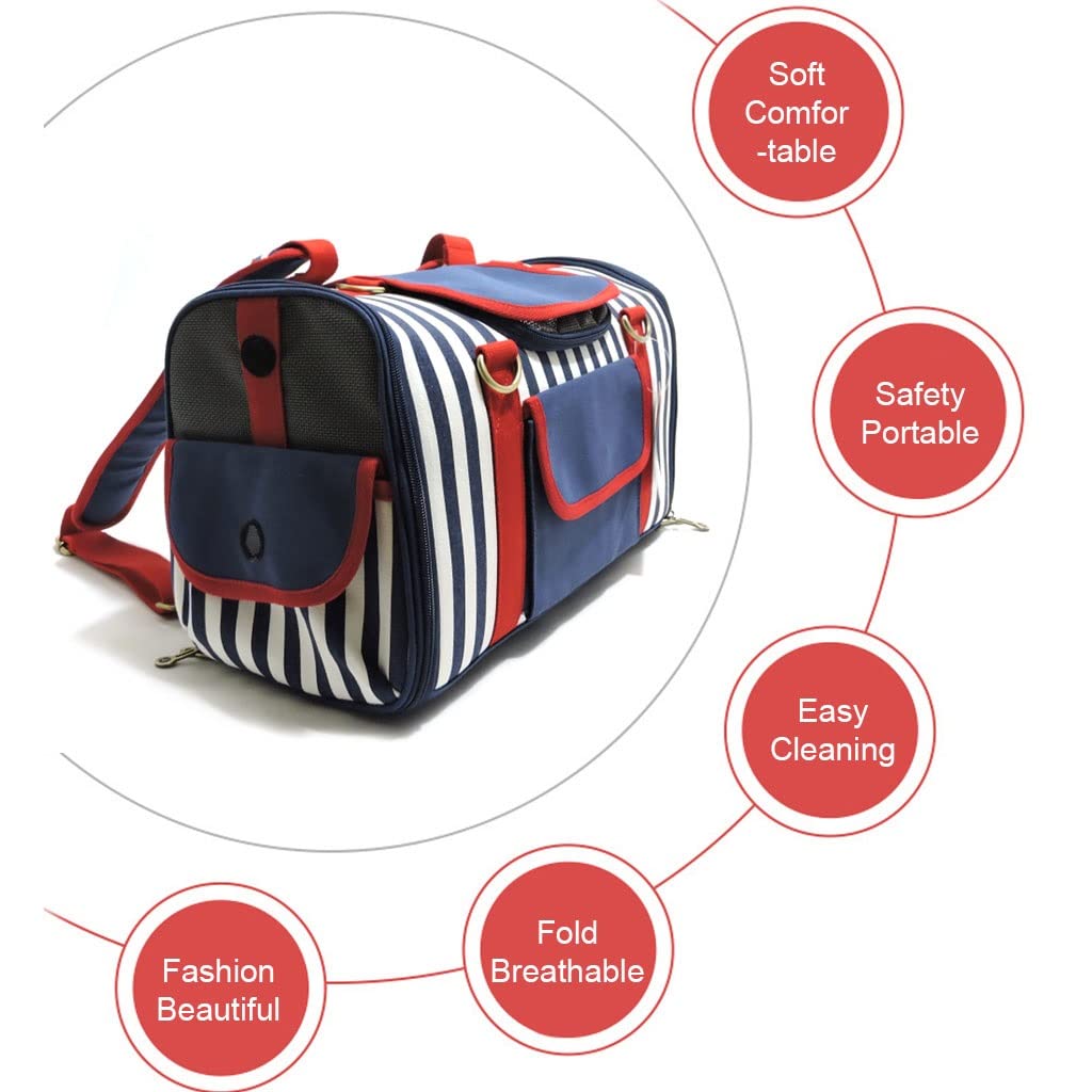 Fashion Pet Carrier for Small Dogs & Cats - Collapsible Portable Pet Travel Bag with Adjustable Shoulder Strap | Perfect for Air Travel, Hiking, Walking & Outdoor Adventures