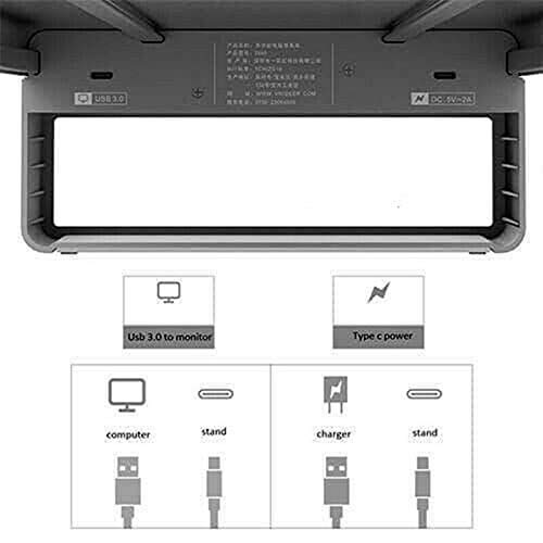 Aluminum Monitor Stand Riser with 4-Port USB 3.0 Hub & Charging Station | Ergonomic Laptop Desk Organizer with Keyboard Storage | Perfect for Home Office & Gaming Setup (Black)