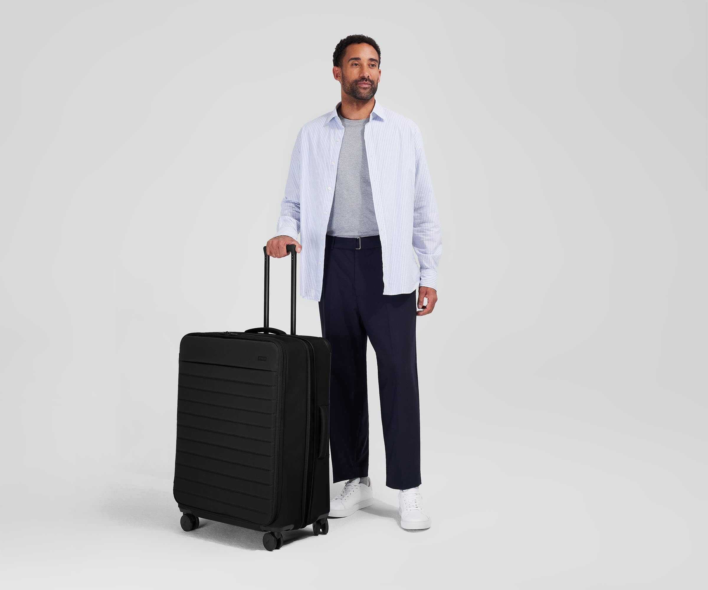Premium Softside Large Luggage in Jet Black - Durable & Lightweight Suitcase for Travel, Business Trips & Vacations