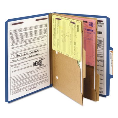 Pressboard Classification Folders with 2 Pockets - Letter Size, Dark Blue, 10 per Box - Perfect for Office Organization, School Binders & Document Filing