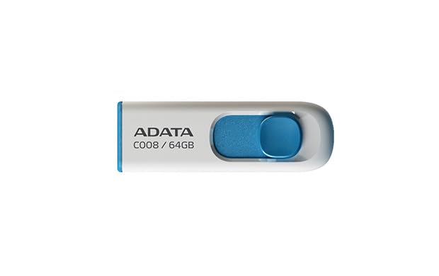 ADATA 64GB USB 2.0 Flash Drive - Blue & White for PC/Mac/Linux