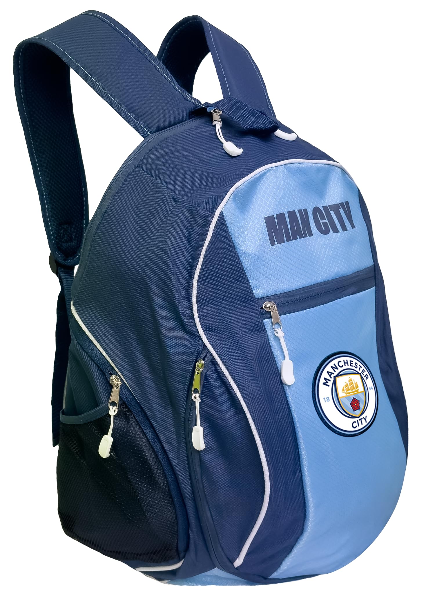 Official Manchester City Backpack for Adults - Licensed Soccer Backpack with Ball Compartment | Perfect for Training, Travel & Match Days