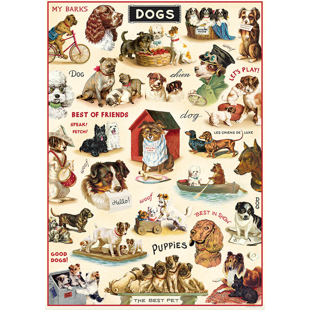 Vintage Dogs Print Wrapping Paper - Eco-Friendly Gift Wrap for Birthdays, Parties & Holidays | Perfect for DIY Crafts, Scrapbooking & Home Decor