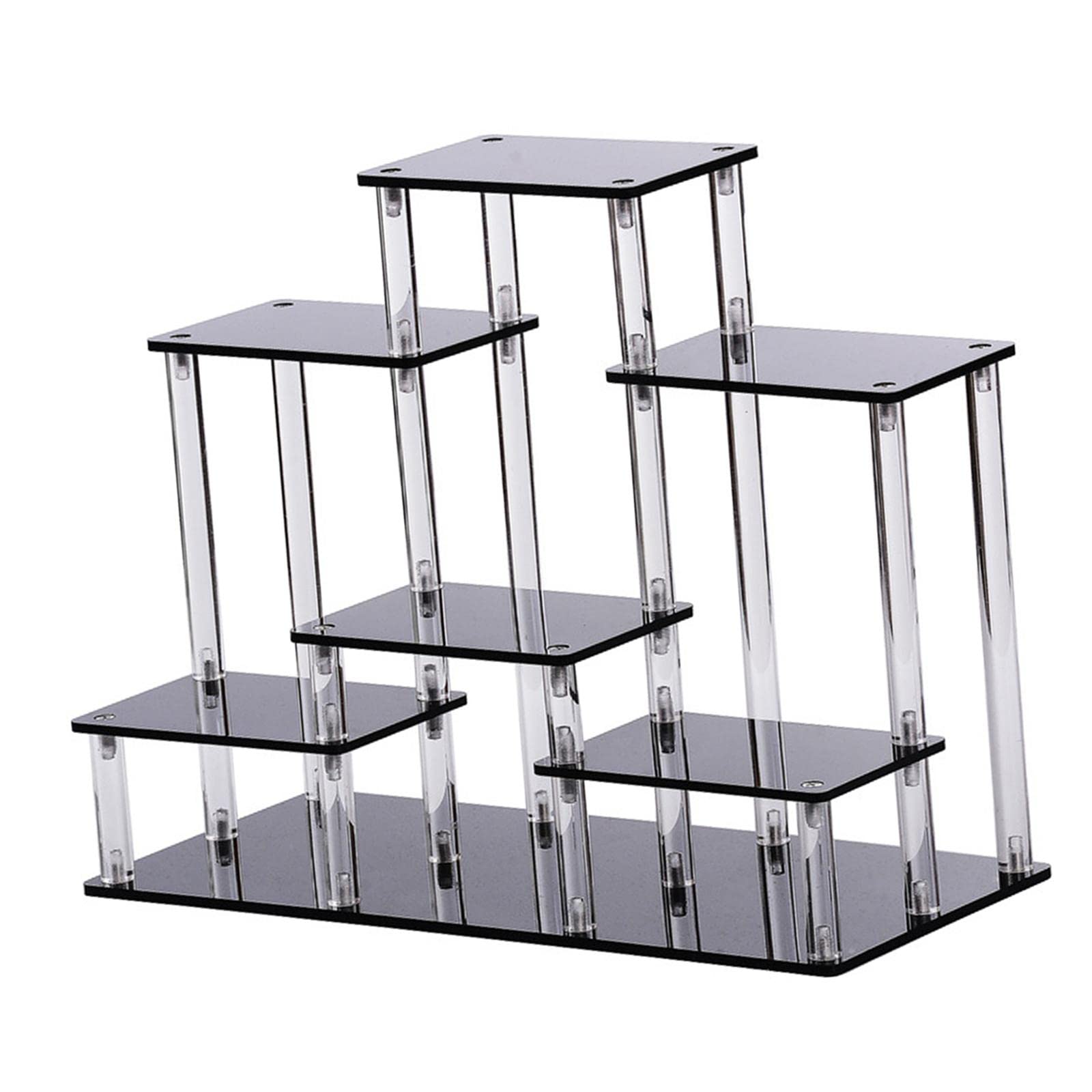 Bothyi Acrylic Display Stand for Figures, Toys, Jewelry & Collectibles - Clear Black Shelf for Living Room Decor & Showcase - Perfect for Home Display, Retail Stores & Gift Shops
