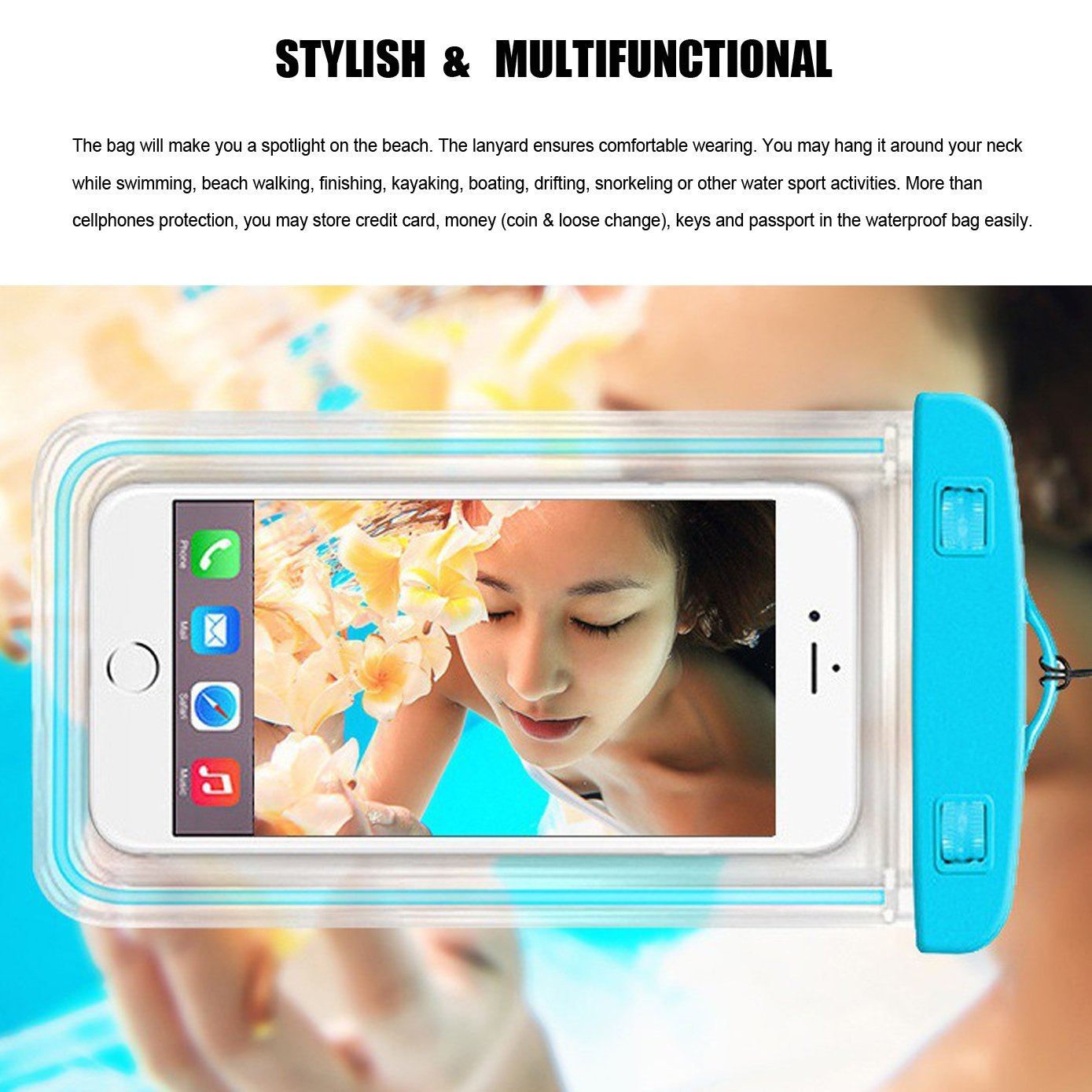 3 Pack Waterproof Phone Pouch - Universal Dry Bag for Phones Up to 5.8 Inch - Perfect for Swimming, Beach, Kayaking & Outdoor Activities