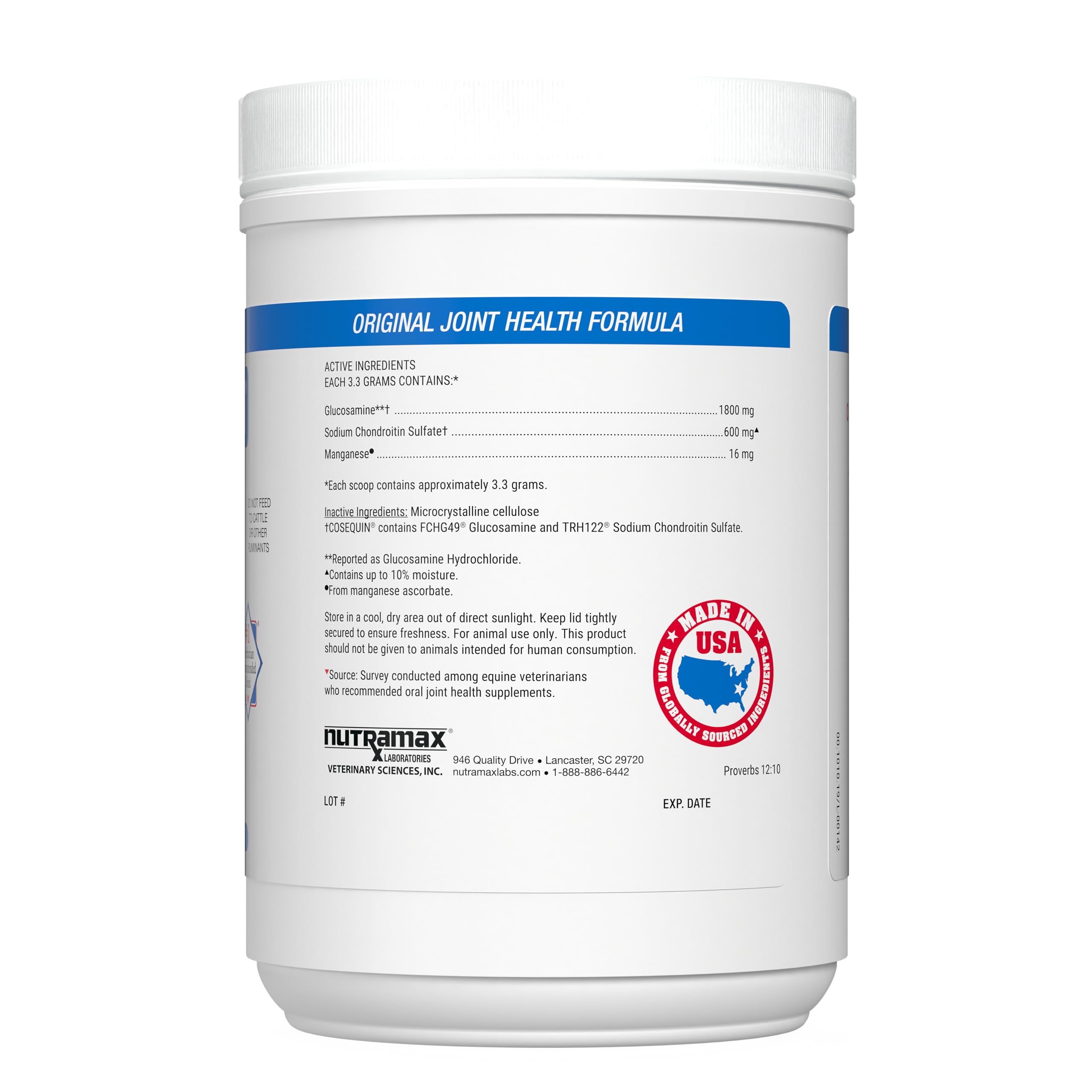 Nutramax Cosequin Original Joint Health Supplement for Horses - Glucosamine & Chondroitin Powder (700g) | Supports Mobility & Comfort for Active & Senior Horses | Ideal for Training, Competition & Recovery