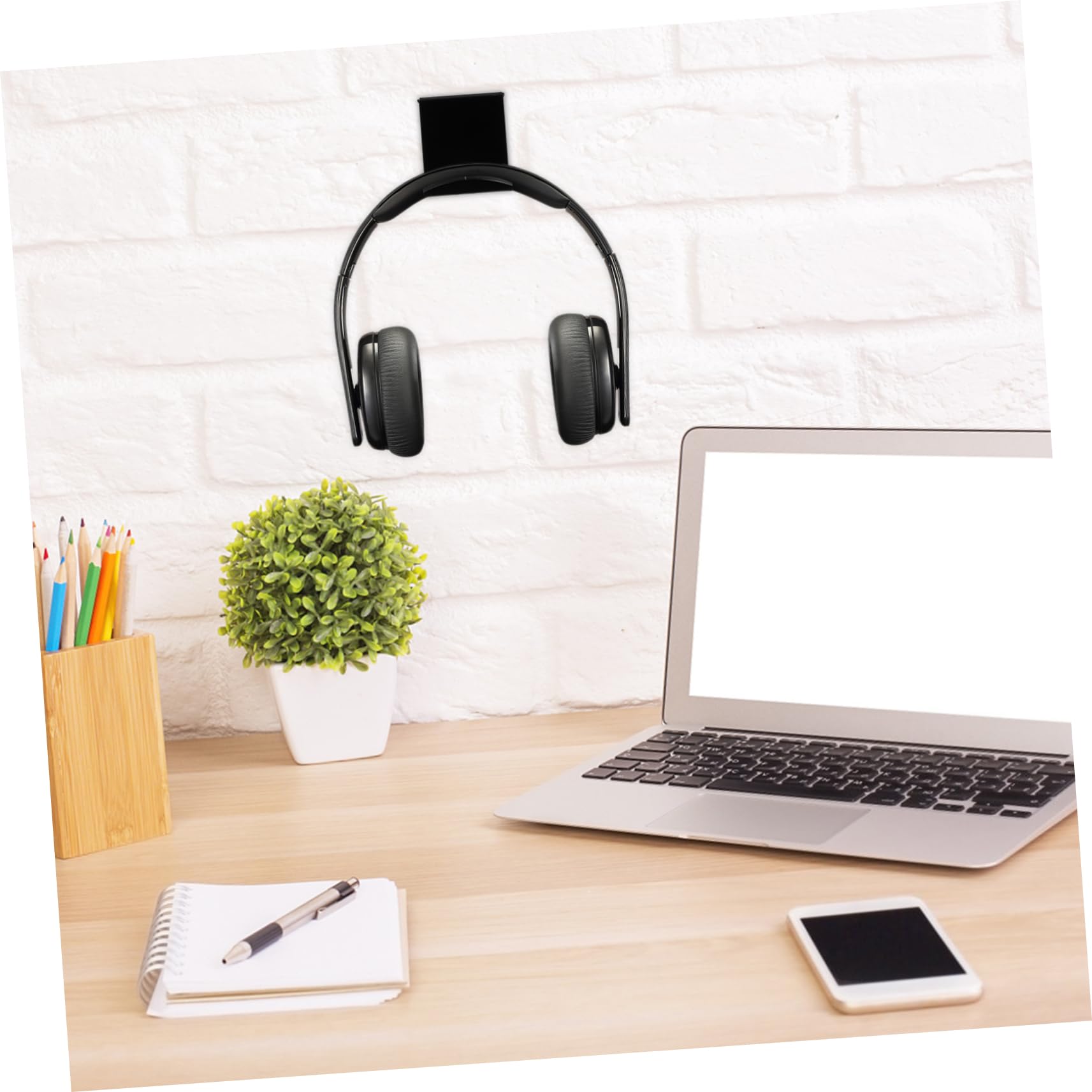 4 Pack Multi-Purpose Wall Mount Headphone Hooks - Strong Adhesive Headset Holder for Office, Gaming & Home Organization (Easy No-Drill Installation)