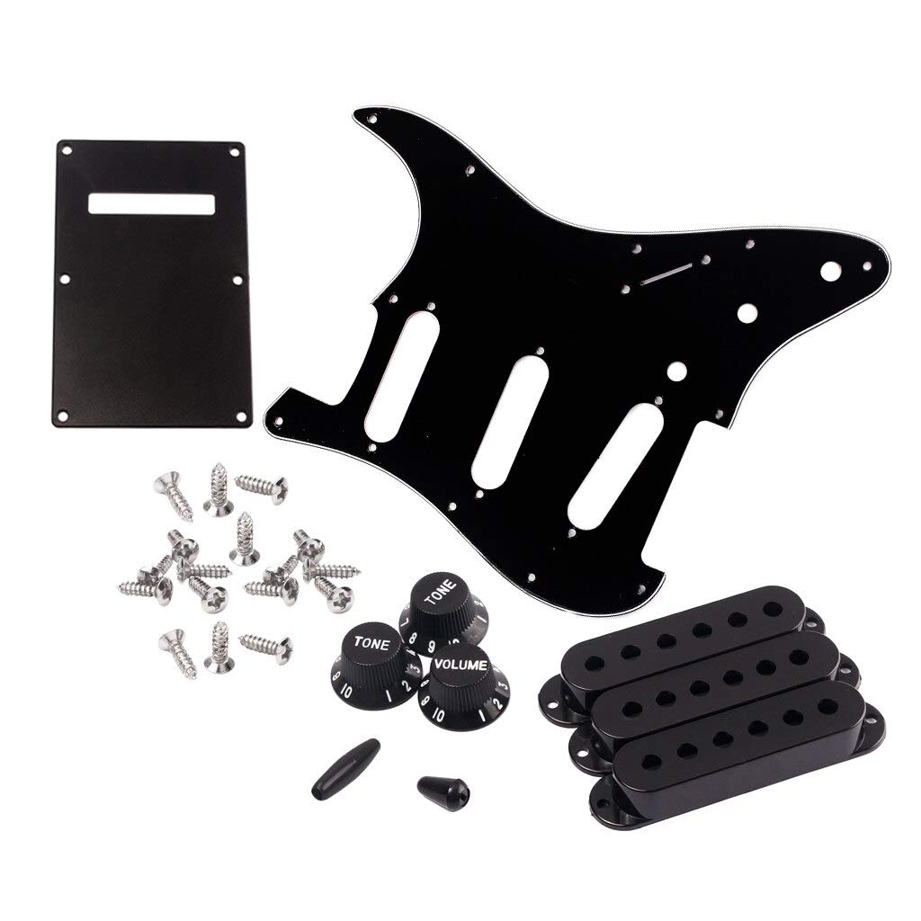 Premium ST Guitar Pickguard Set with Pickup Covers, Volume/Tone Knobs & Screws - Complete Replacement Parts for Electric Guitar Repair & Upgrade | Perfect for DIY Maintenance, Custom Builds & Professional Installations