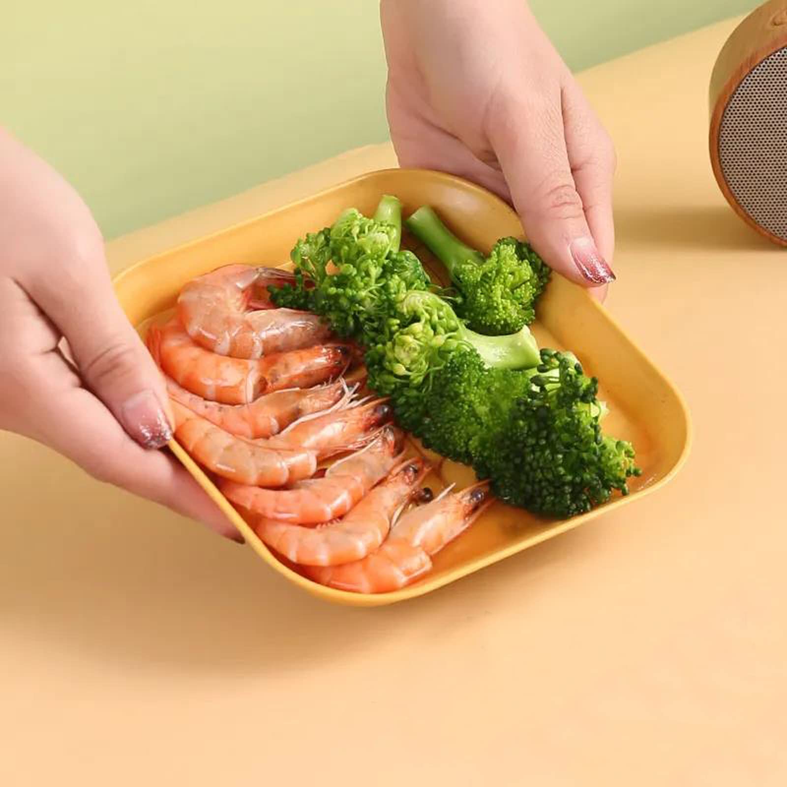 Reusable Plastic Appetizer Plates 8-Pack - Lightweight for Snacks, Salad & Desserts | Party & Picnic Use
