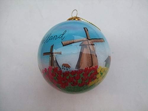 Hand-Painted Blown Glass Christmas Ornament from Holland - Original Artwork with Gift Box - Perfect for Holiday Decor, Tree Trimming & Festive Gift Giving