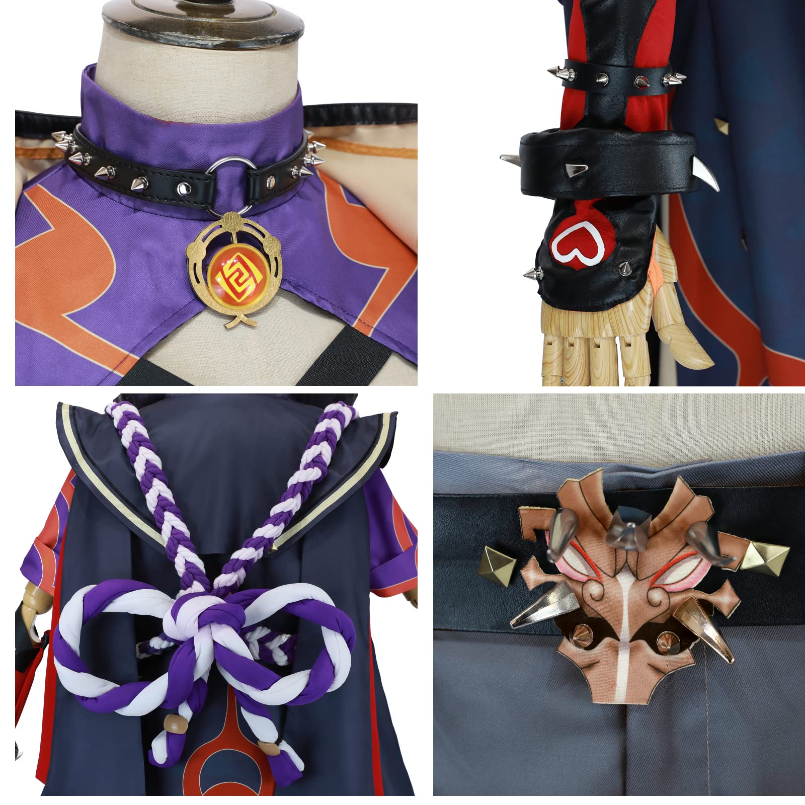 Premium Nuoqi Arataki Itto Cosplay Costume Full Set - XS Size | Official Genshin Impact Character Outfit for Conventions, Halloween & Anime Events