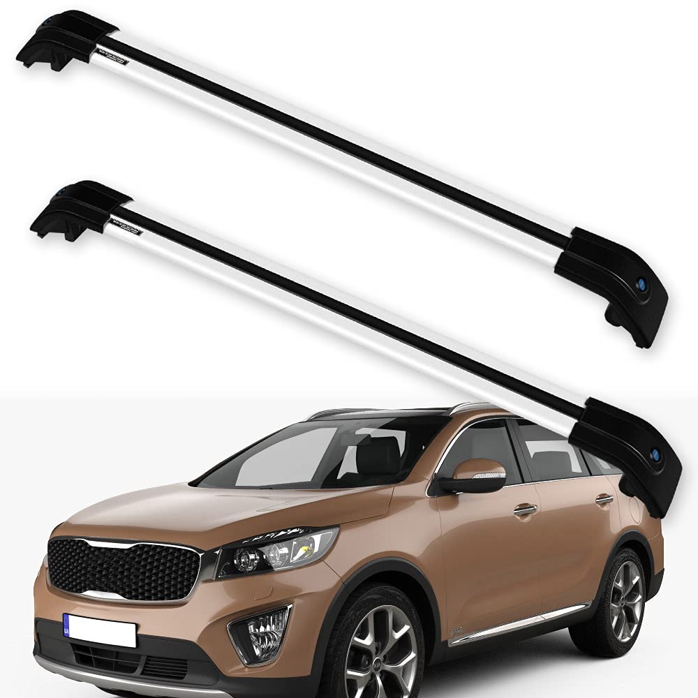 OCPTY Roof Rack Cargo Carrier Cross Bars for KIA Sorento 2015-2022 - Universal Fit for Side Rails Models - Perfect for Road Trips, Camping & Outdoor Adventures