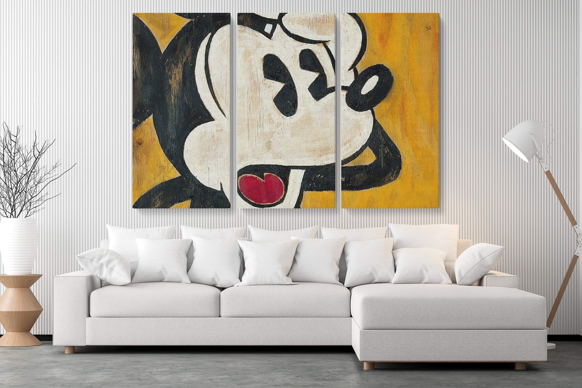 Vintage Mickey Mouse Canvas Wall Art Set - 3 Piece Medium Size Home Decor for Living Room, Bedroom & Office - Blaze Canvas Disney Artwork