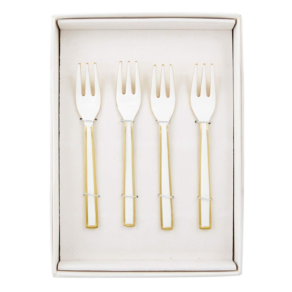 2-Piece White and Gold Forks Set - Elegant Flatware for Dining, Parties, and Home Decor