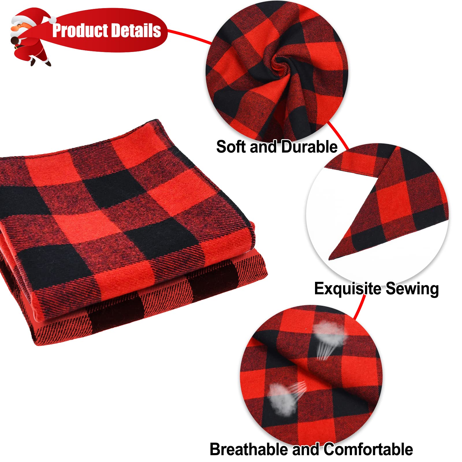 Malier 2 Pack Christmas Dog Bandanas - Classic Buffalo Red Plaid Pet Scarves for Small & Large Dogs | Festive Holiday Pet Accessories & Costume Outfits (Red + Red Plaid, Small) - Perfect for Christmas Photos, Parties & Seasonal Pet Fashion