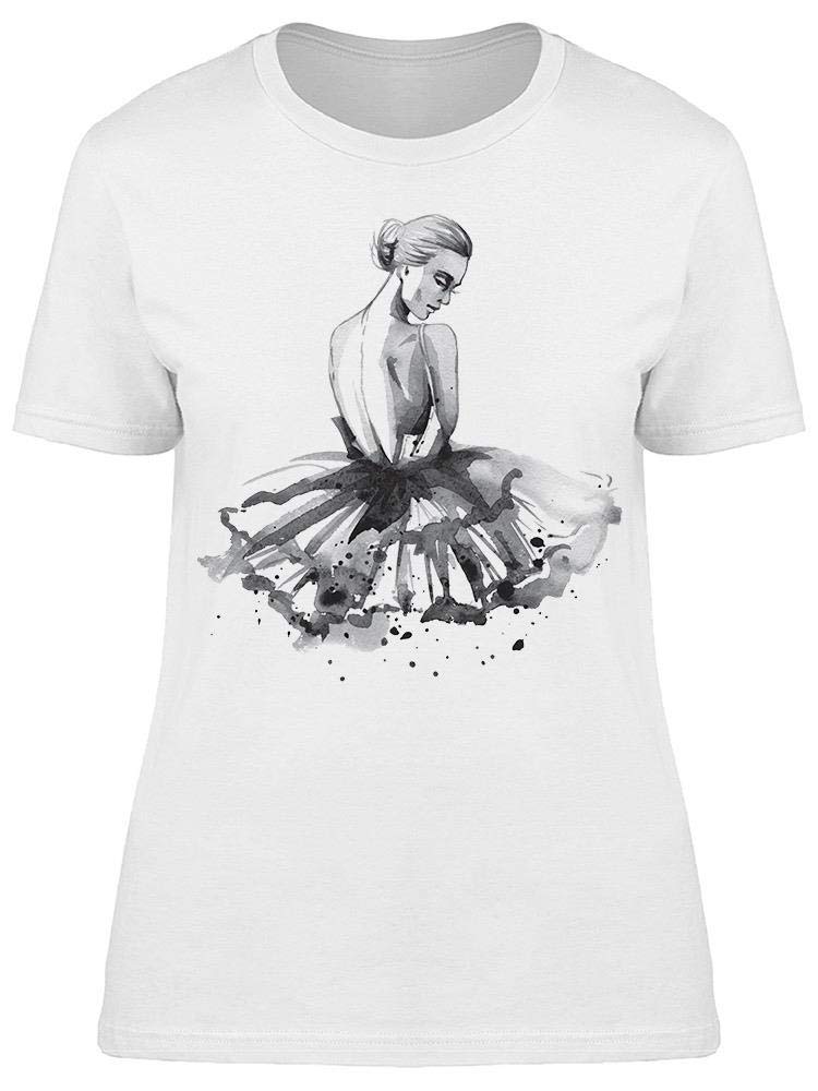 Hand Painted Watercolor Dancer T-Shirt for Women - Artistic Casual Wear for Dance Classes, Yoga & Everyday Fashion