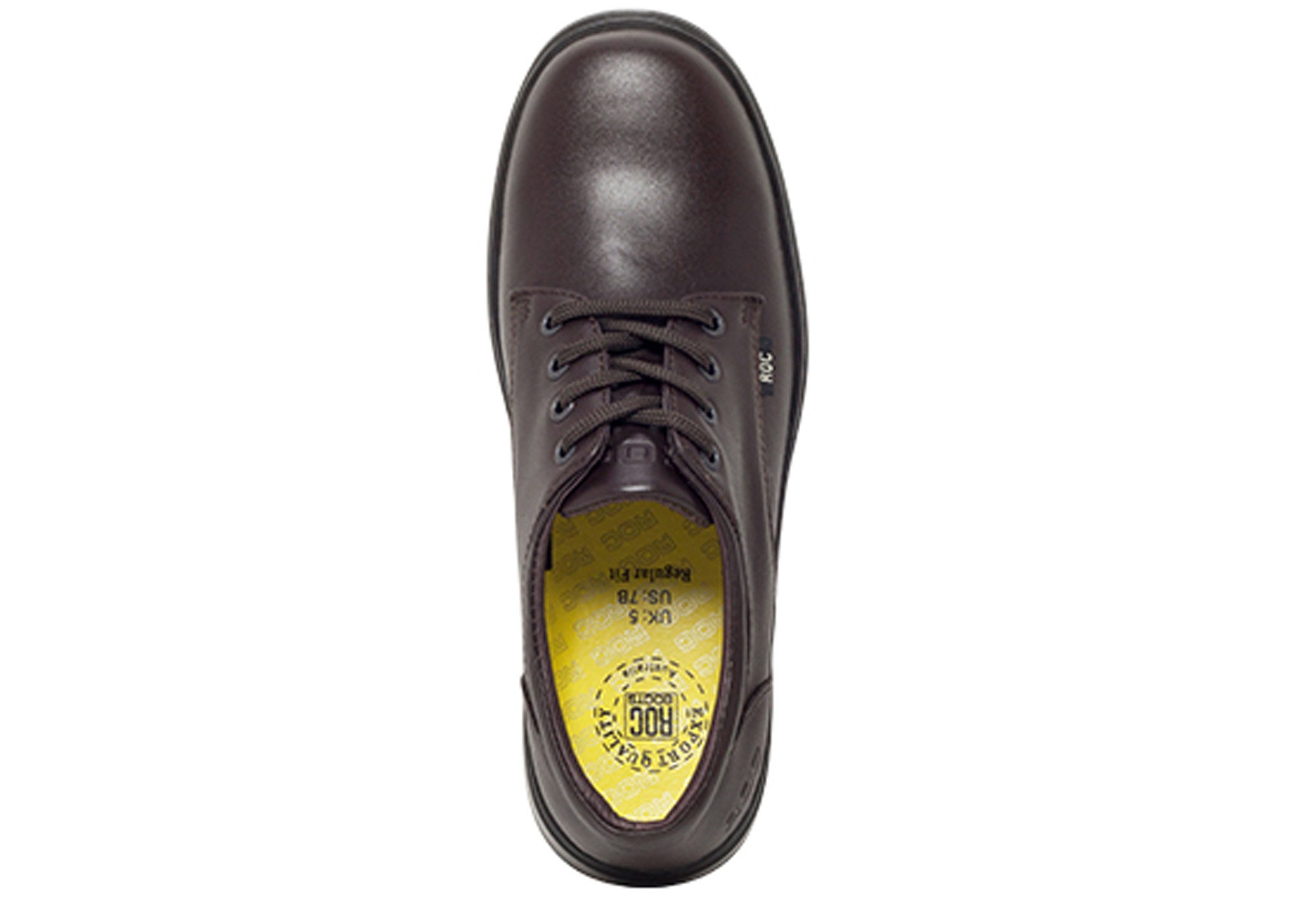ROC Larrikin Brown Leather School Shoes for Senior Girls & Women - Comfortable Dress Shoes for Class, Work & Formal Occasions