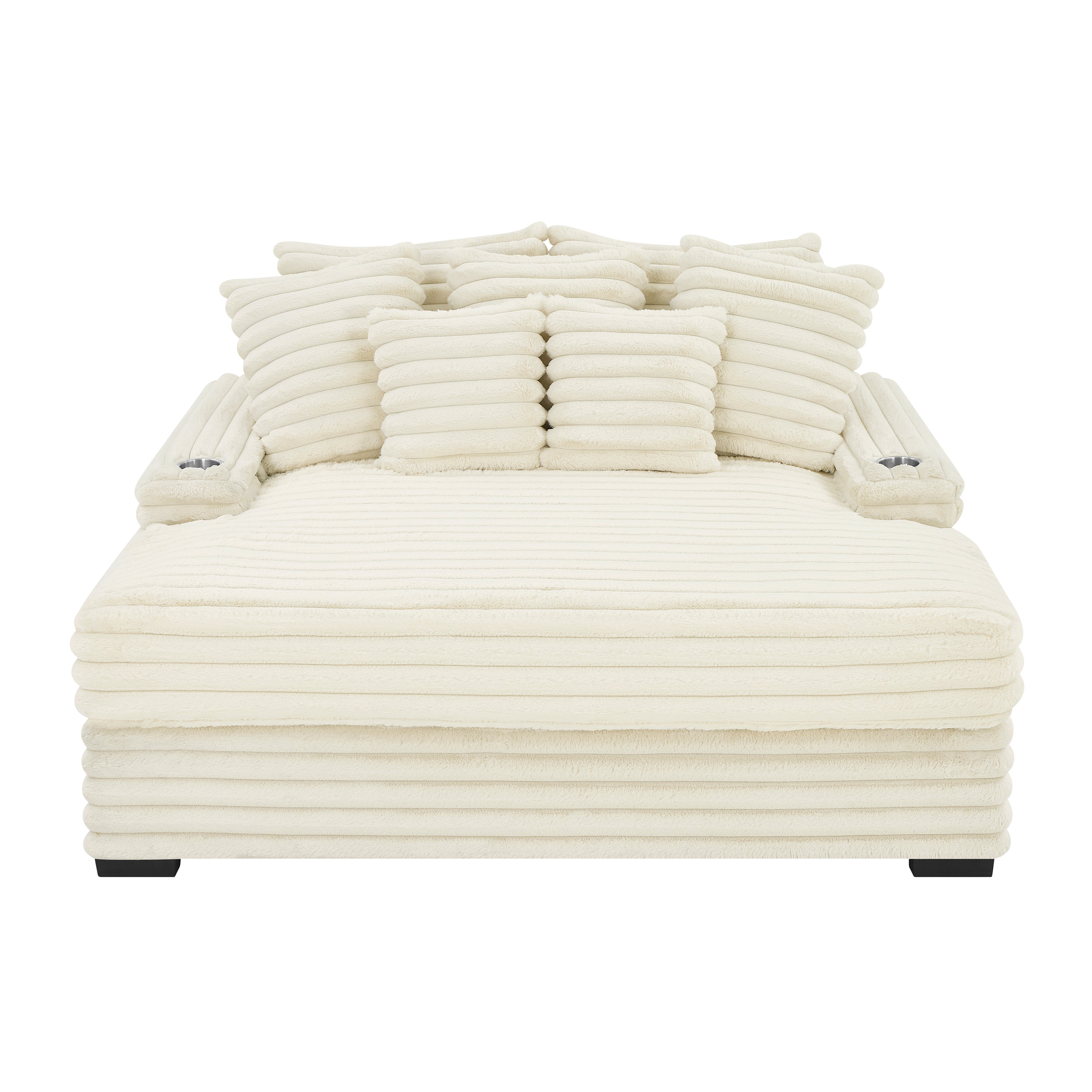 Roundhill Furniture Gaviella Plush Wide Wale Corduroy Oversized Multi-Functional Chaise Lounge - Comfortable Sofa Bed for Living Room, Bedroom & Home Theater Relaxation