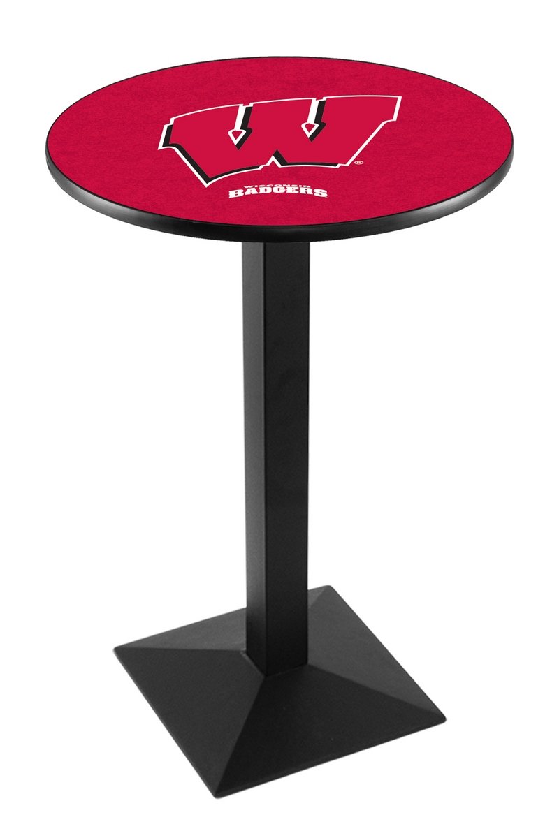 Holland Bar Stool Co. L217 42 Inch Black Wrinkle Wisconsin W Pub Table - Perfect for Home Bars, Kitchen Islands & Game Rooms