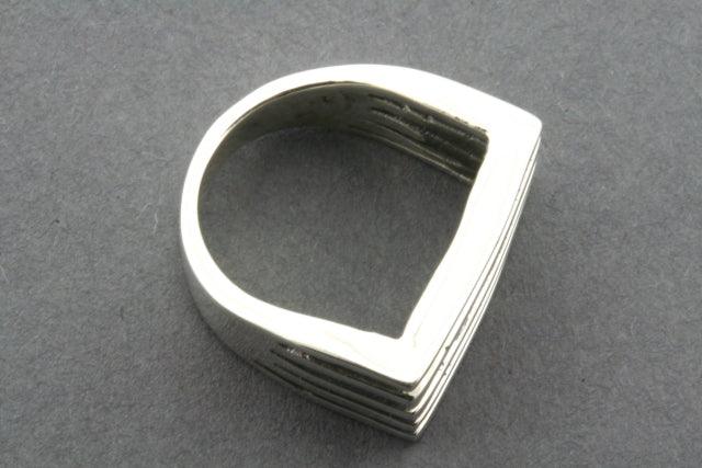 5 Section Sterling Silver Signet Ring for Men & Women - Personalized Engraved Initials - Classic Vintage Style Jewelry Gift for Wedding, Anniversary & Special Occasions