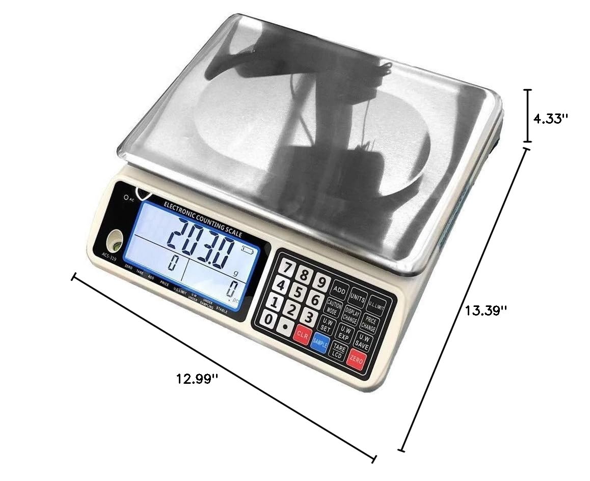 High Precision Digital Electronic Scale - Stainless Steel Commercial Platform Scale for Food, Meat, Jewelry & Postal Weighing with Tare & Zero Function - Perfect for Kitchen, Grocery Store, Warehouse & Shipping Use