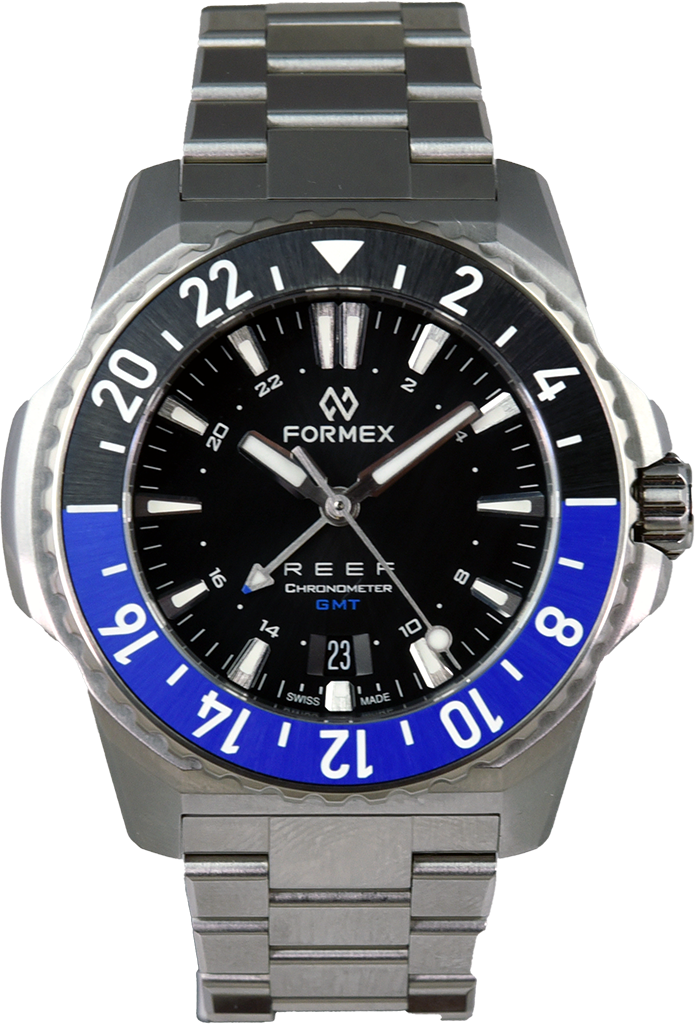 Pre-Owned Formex REEF GMT Watch - Black & Blue Ceramic Bezel, Swiss Automatic Movement | Luxury Dive Watch for Travelers & Professionals