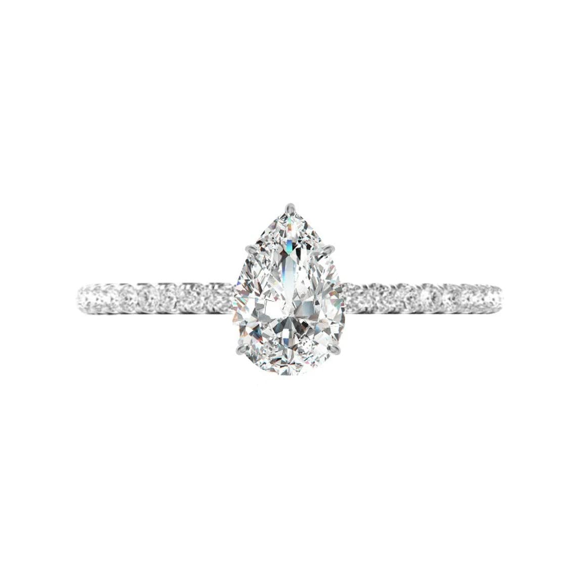 2 CT Pear Moissanite Engagement Ring Set - Vintage Halo Bridal Wedding Ring for Women, Diamond Anniversary Promise Ring in Sterling Silver - Perfect for Proposals, Weddings & Special Occasions