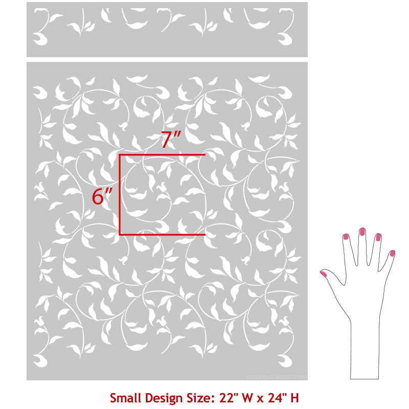 Endless Vine Wall Stencil - Reusable DIY Painting Template for Home Decor, Nursery, Bedroom & Living Room - Perfect for Accent Walls, Murals & Creative Wall Art Projects