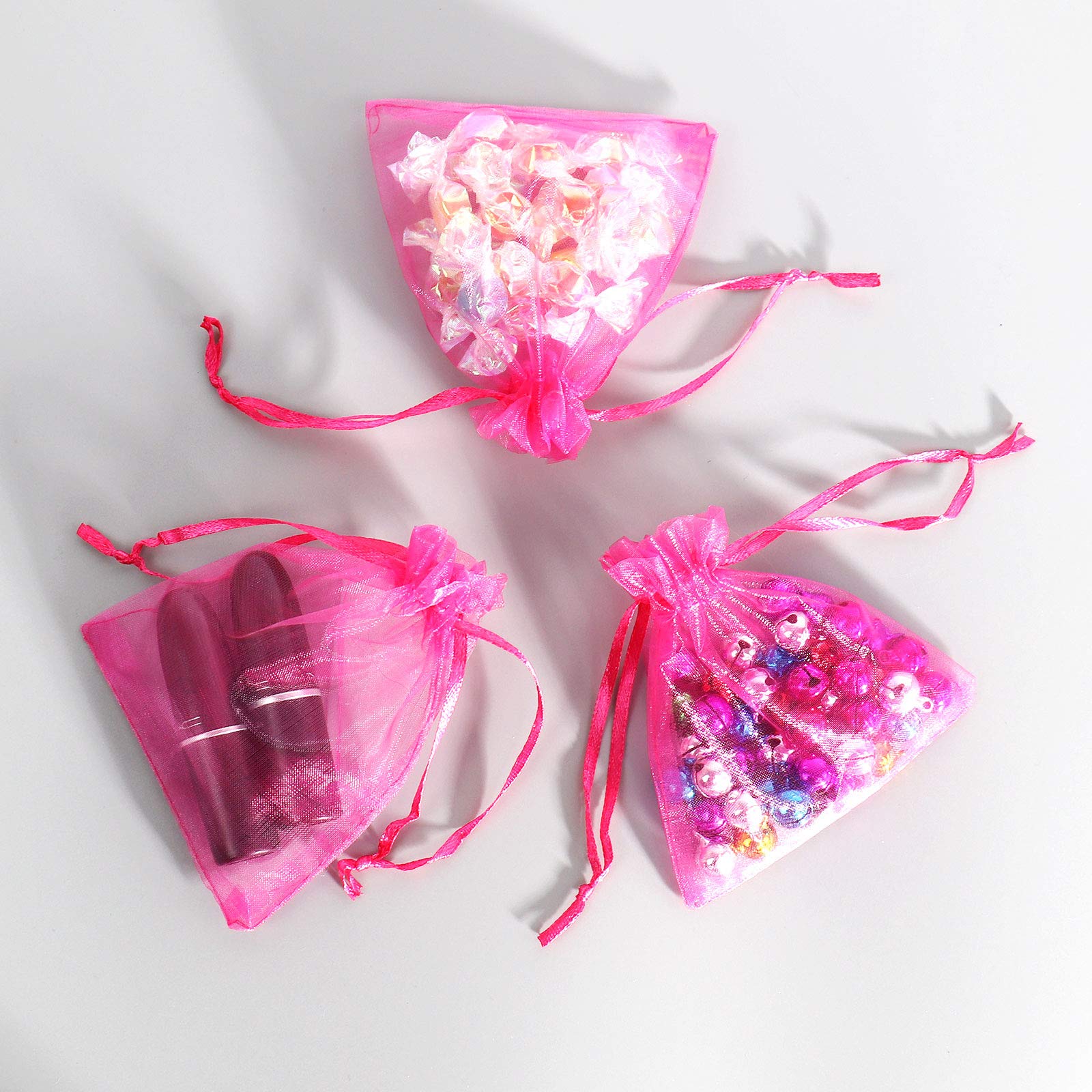 Lautechco 100Pcs 4x6 Inches Rose Organza Bags - Elegant Wedding Favors, Bridal Shower Gifts, Party Favor Bags with Drawstring for Jewelry, Candies, Soaps - Perfect for Baby Showers, Birthday Celebrations & Special Events