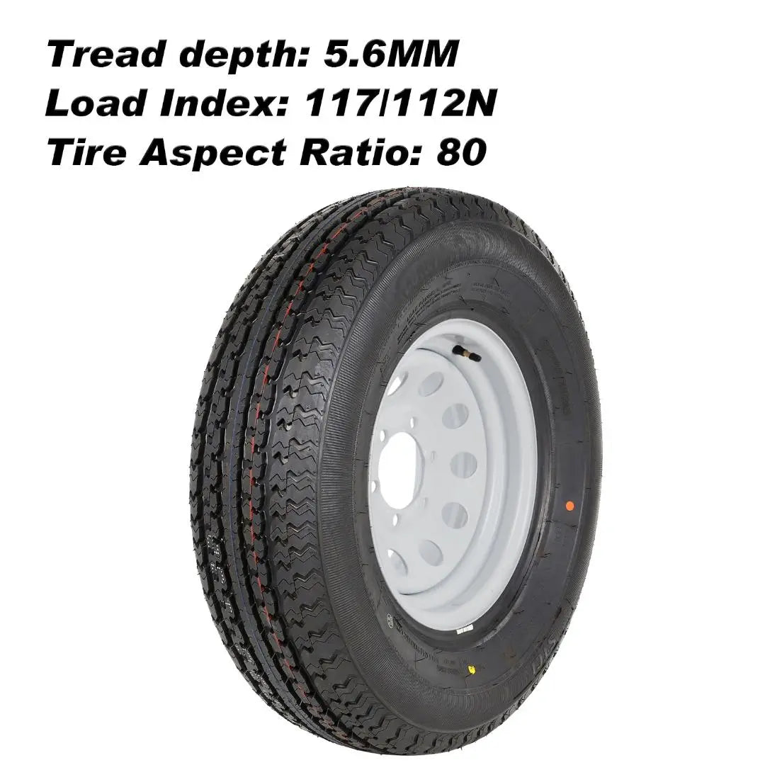 ST225/75R15 Radial Trailer Tire with Rim - 10 Ply Load Range E (1 Pack) - Heavy Duty for Boat Trailers, Utility Trailers & Campers