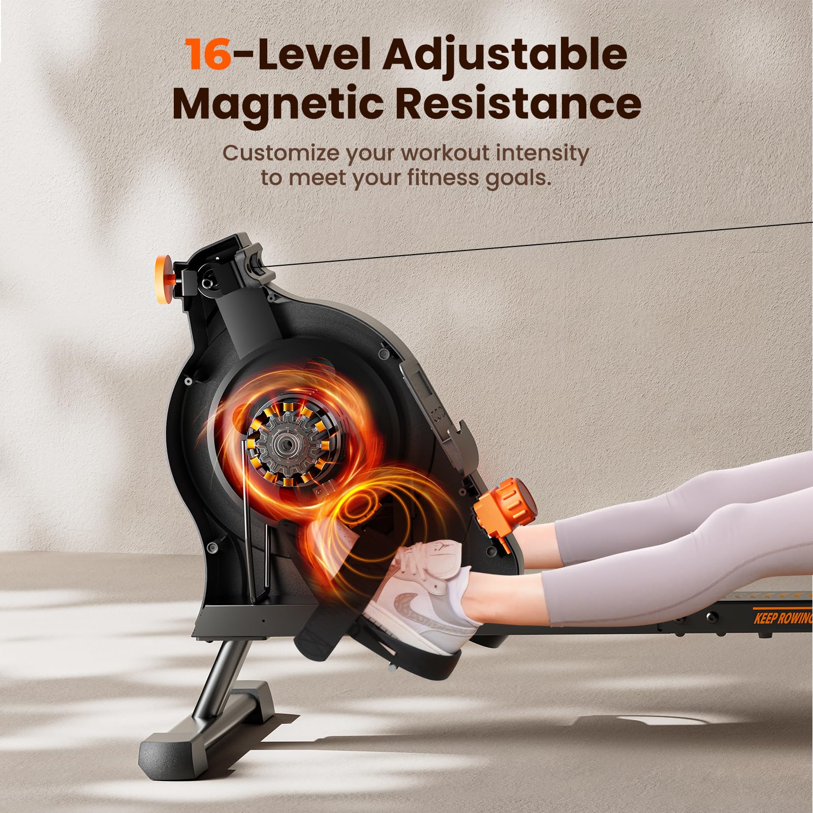 Premium Magnetic & Water Rowing Machine for Home - 16 Adjustable Resistance Levels, 350 LB Weight Capacity with LCD Monitor & Ergonomic Seat Cushion | Perfect for Home Gym, Cardio Workouts & Full-Body Exercise