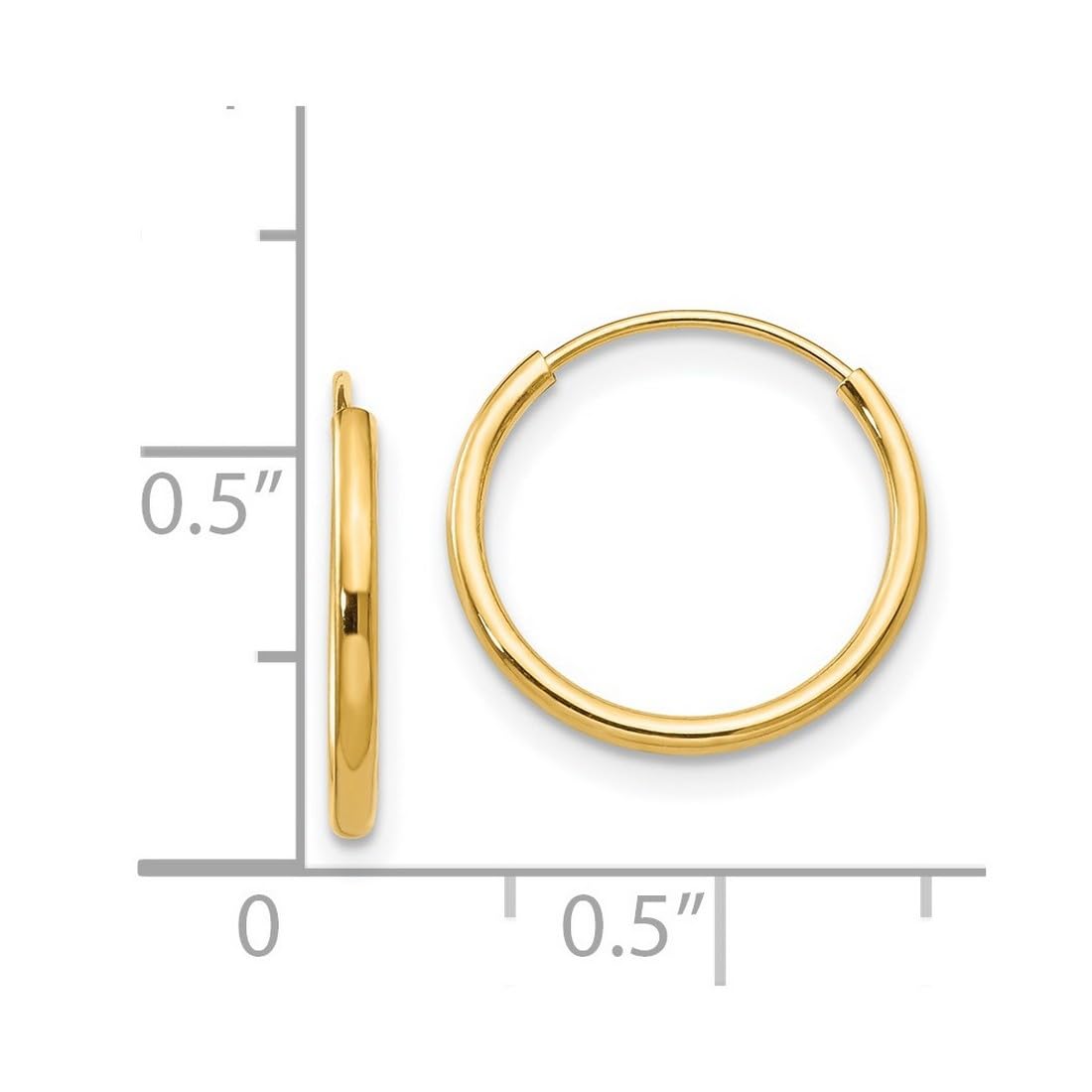 14K Gold Endless Hoop Earrings for Women - Classic Circle Hoops in 3 Sizes (Small/Medium/Large) | Hypoallergenic, Dainty Everyday Jewelry for Work, Date Night & Special Occasions