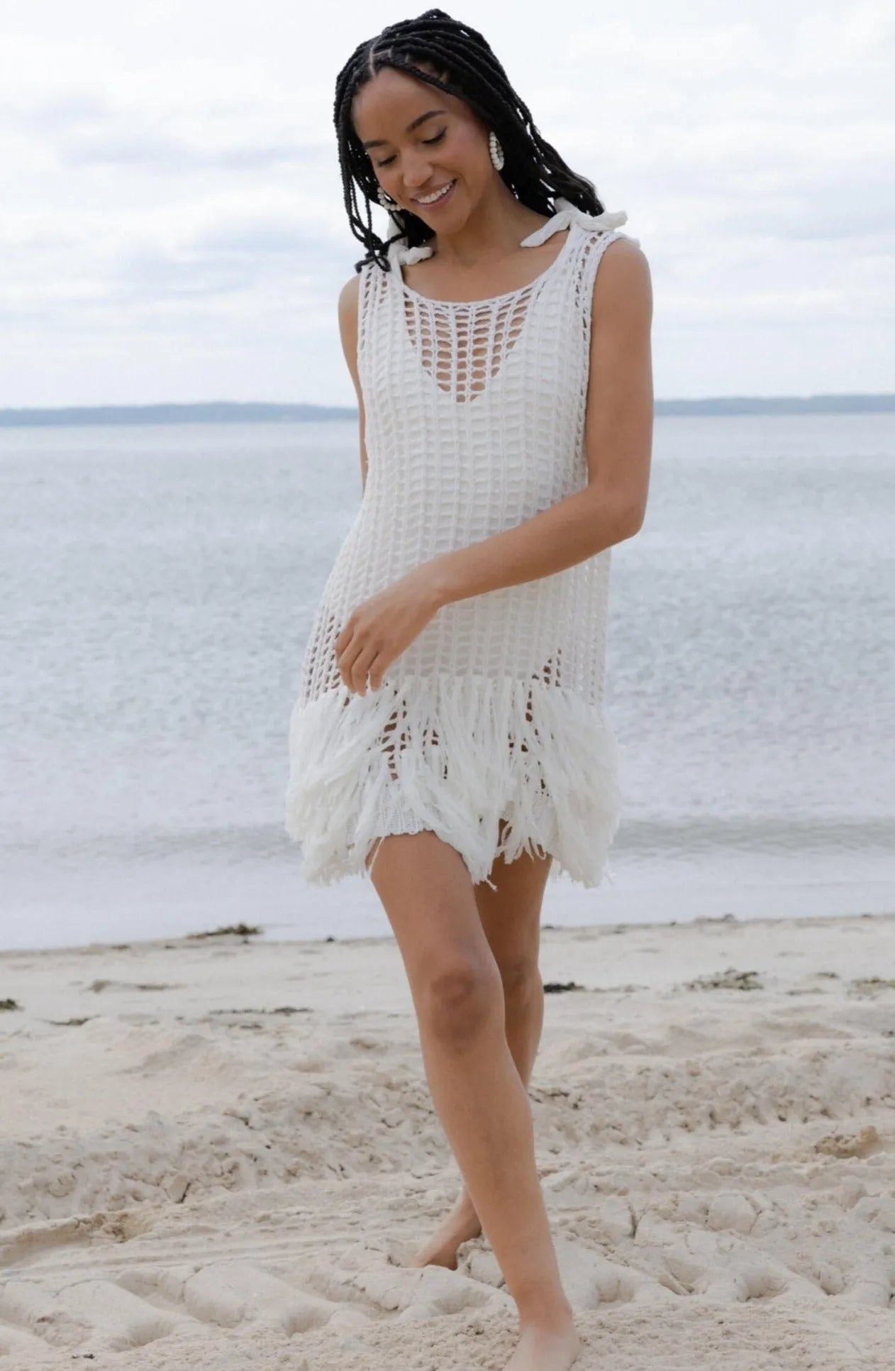 Stylish Fringe Crochet Tunic Top for Women - Boho Chic Summer Beach Cover Up & Casual Outfit