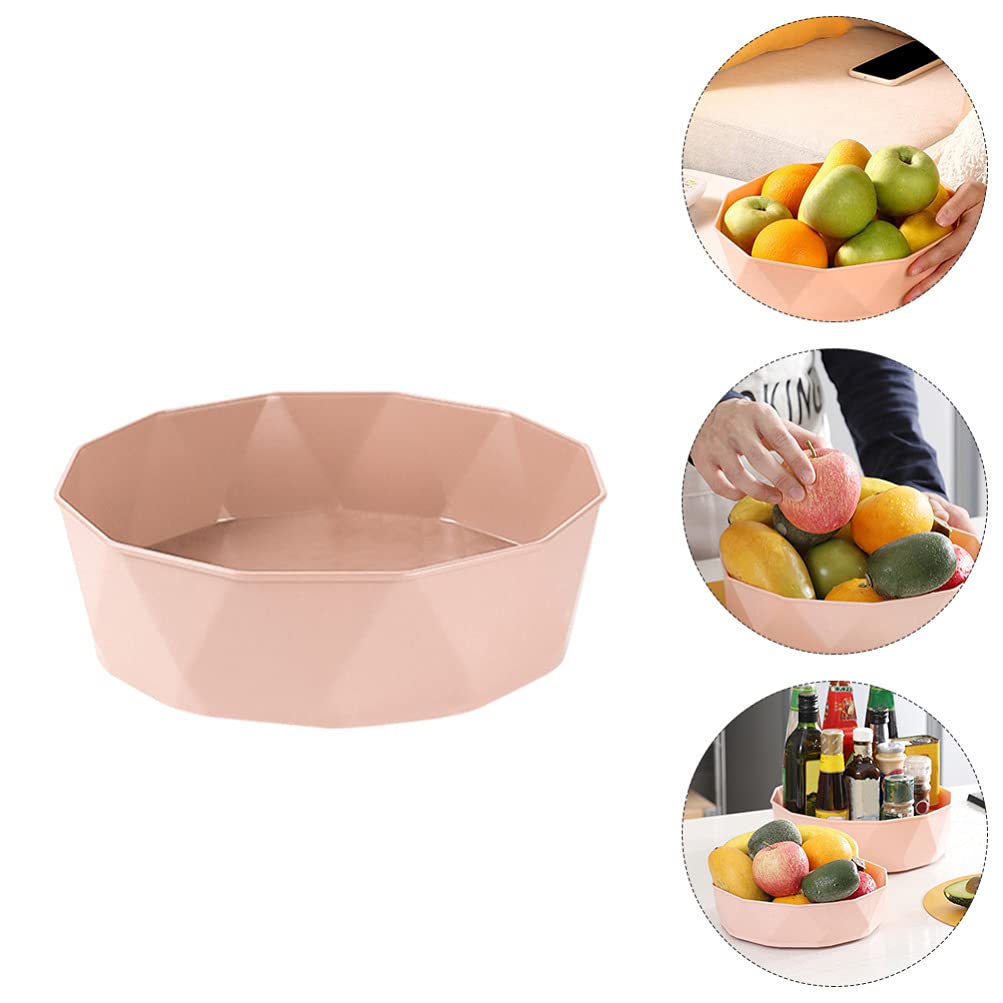 OSALADI 360-Degree Rotating Spice Rack Organizer - Lazy Susan Turntable for Kitchen Cabinet, Pantry & Countertop Storage - Space Saving Pink Spice Holder (Perfect for Spices, Condiments & Makeup Organization)