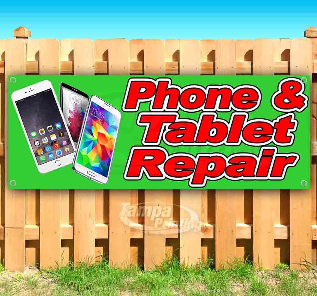 13 oz Heavy-Duty Vinyl Phone & Tablet Repair Banner with Metal Grommets | Non-Fabric Durable Sign | Perfect for Repair Shops, Tech Stores & Mobile Service Centers