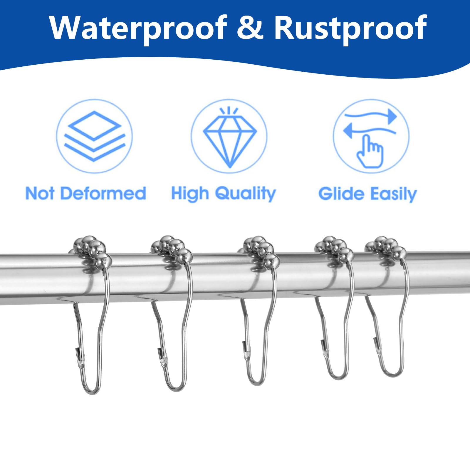 Double Shower Head for Couples - High Pressure Dual Showerhead Combo with Adjustable Height Shower Rod & Hooks - 10-Setting & 9-Setting Handheld Shower Heads in Chrome - Perfect for Master Bathrooms, Spa-Like Showers, and Couples' Relaxation Time