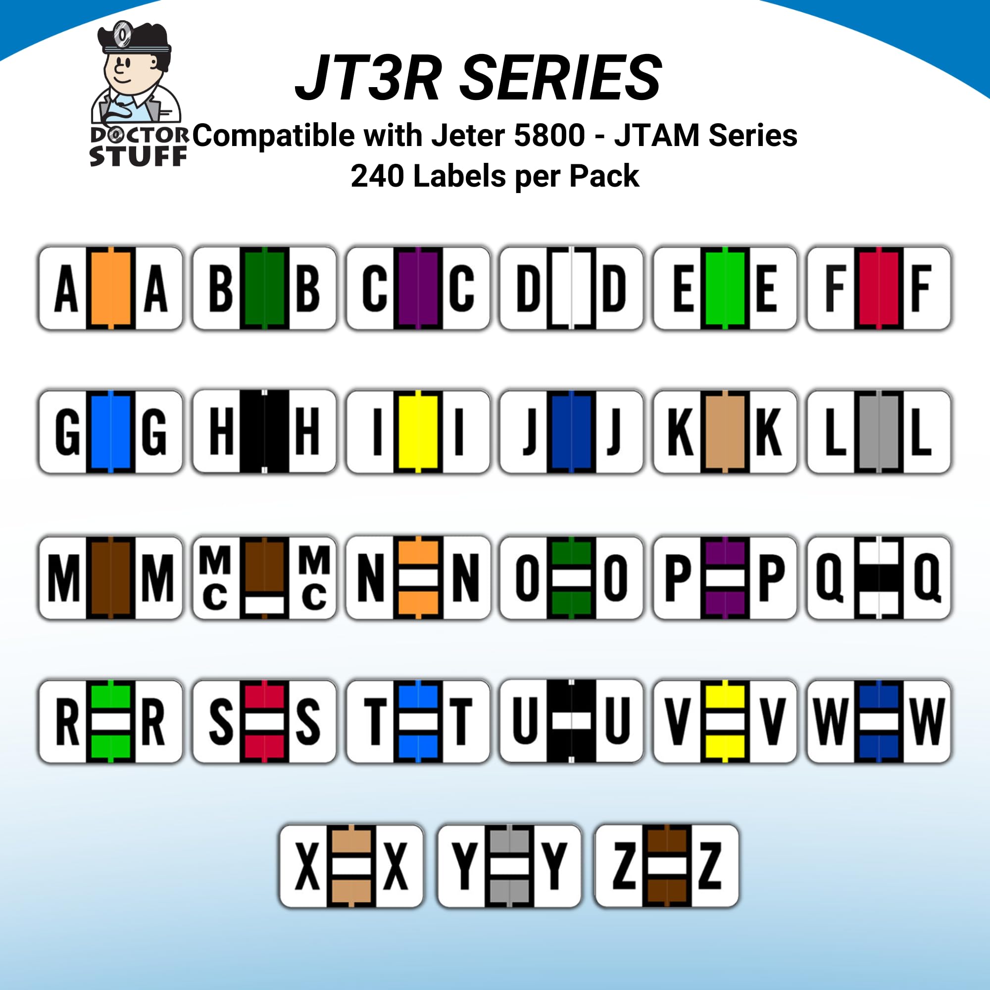 Doctor Stuff - 3120 Alphabet Letter Stickers for File Folders & Binder Refills, 15/16