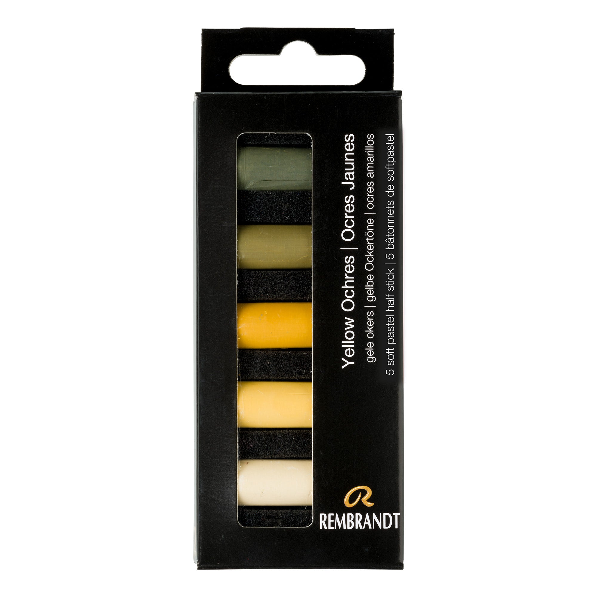 5 Pack Half Stick Soft Pastels - Ochre Yellow | Professional Art Supplies for Drawing, Sketching & Blending | Perfect for Artists, Students & DIY Craft Projects