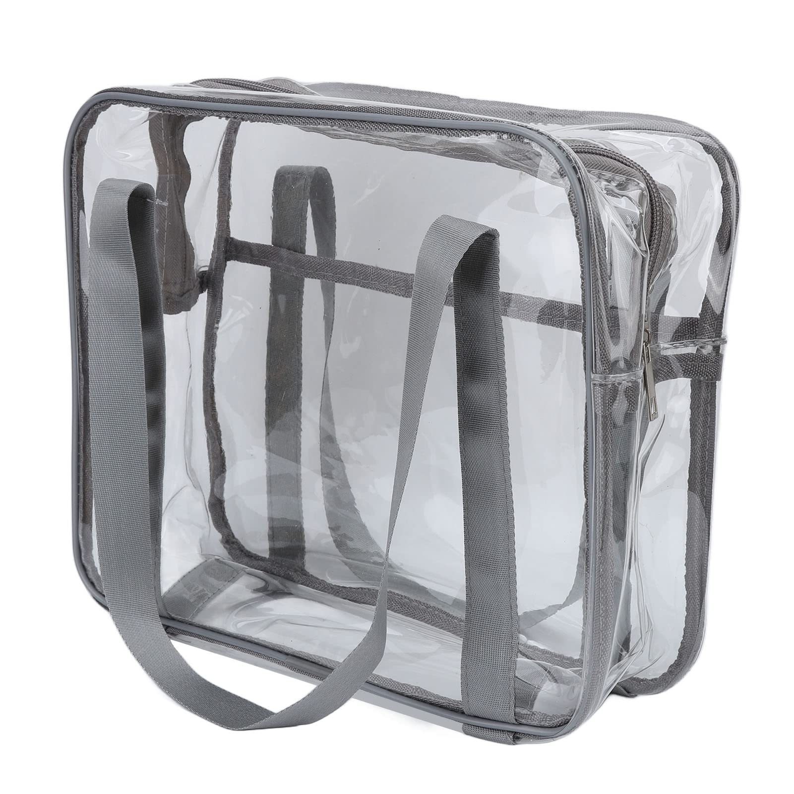 Clear Waterproof Cosmetic Handbag - Fashionable Transparent Makeup Bag for Business Travel & Daily Essentials (Gray) | Perfect for Toiletries, Travel Organizer & Gym Accessories Storage
