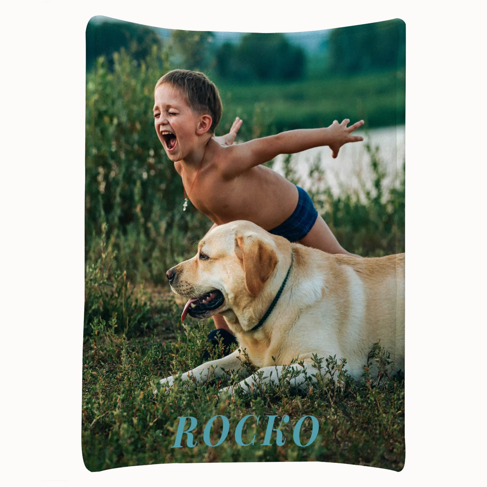 **Personalized Photo Blanket - Custom Picture Blanket with Your Image - Perfect for Dog Lovers, Car, Couch, Sofa & Bedding - Unique Gift Idea for Pet Owners & Home Decor**    *(Use Cases: Great for snuggling at home, decorating your couch, keeping warm in the car, or as a heartfelt gift for pet lovers.)*