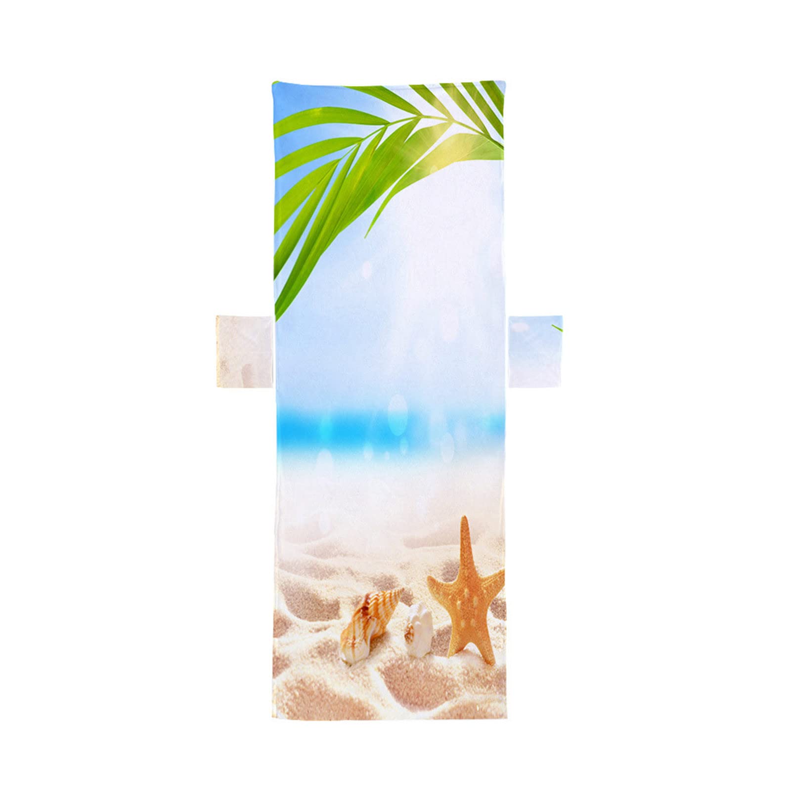 Premium Microfiber Beach Chair Cover with Side Pocket - Adjustable Reclining Sun Lounger Cover for Pool, Garden & Hotel Use - Portable Waterproof Cover for Sunbathing & Relaxation - Perfect for Beach Vacations, Backyard Lounging & Kids' Pool Toys Storage (One Size)