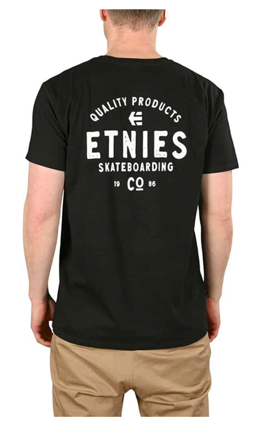 Etnies Skate Co Men's T-Shirt - Black & White Graphic Tee for Skateboarding & Casual Wear | Comfortable Cotton Shirt for Street Style & Everyday Outfits