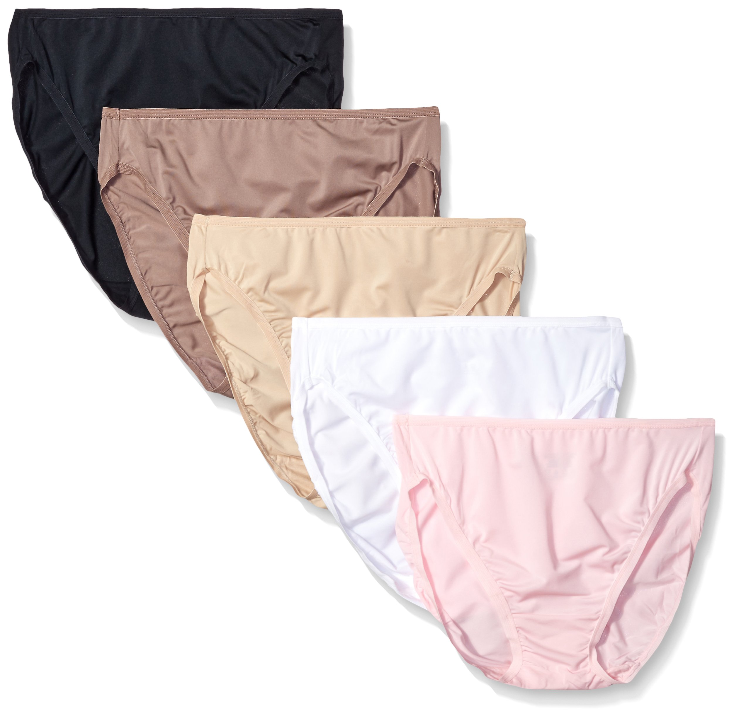 Fruit of the Loom Women's 5 Pack Comfortable Microfiber Hi-Cut Underwear - Soft Breathable Panties for Everyday Wear, Workout & Travel