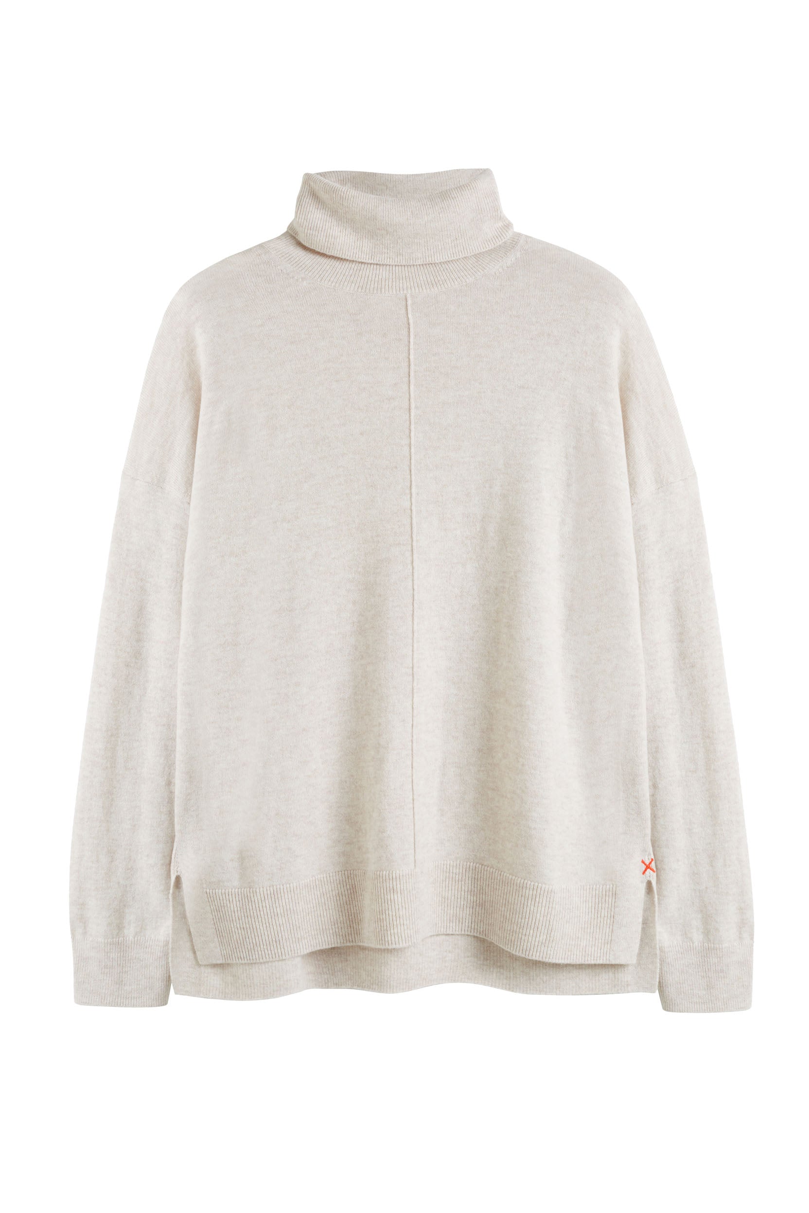 Light Oatmeal Wool Cashmere Rollneck Sweater for Women - Soft Winter Knit Pullover for Office & Casual Wear