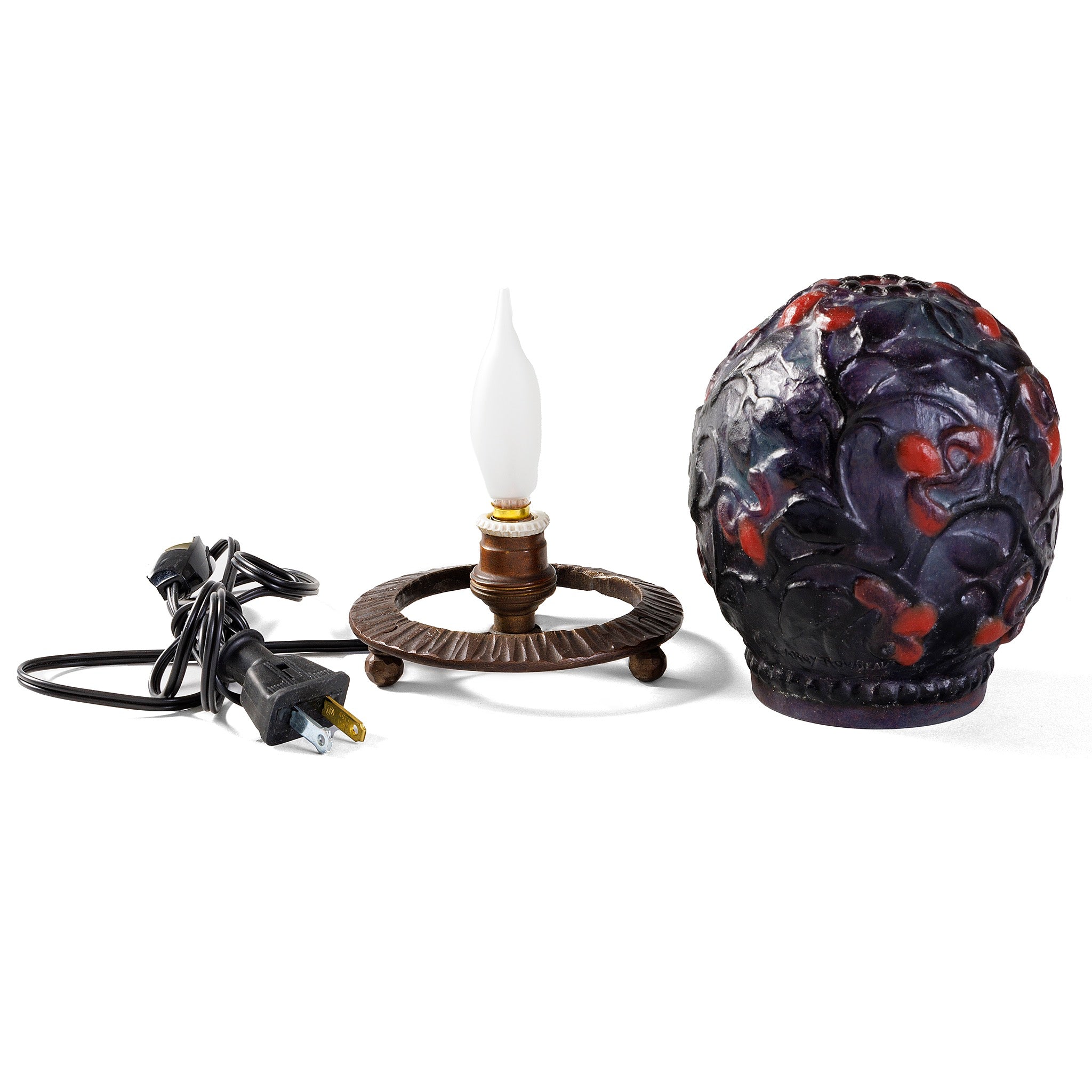 Gabriel Argy Rousseau Pâte de Verre Fruits et Feuilles Night Light - Handmade Glass Art Lamp for Bedroom, Nursery & Home Decor | Perfect Night Light for Kids Room, Gift Idea & Cozy Ambiance