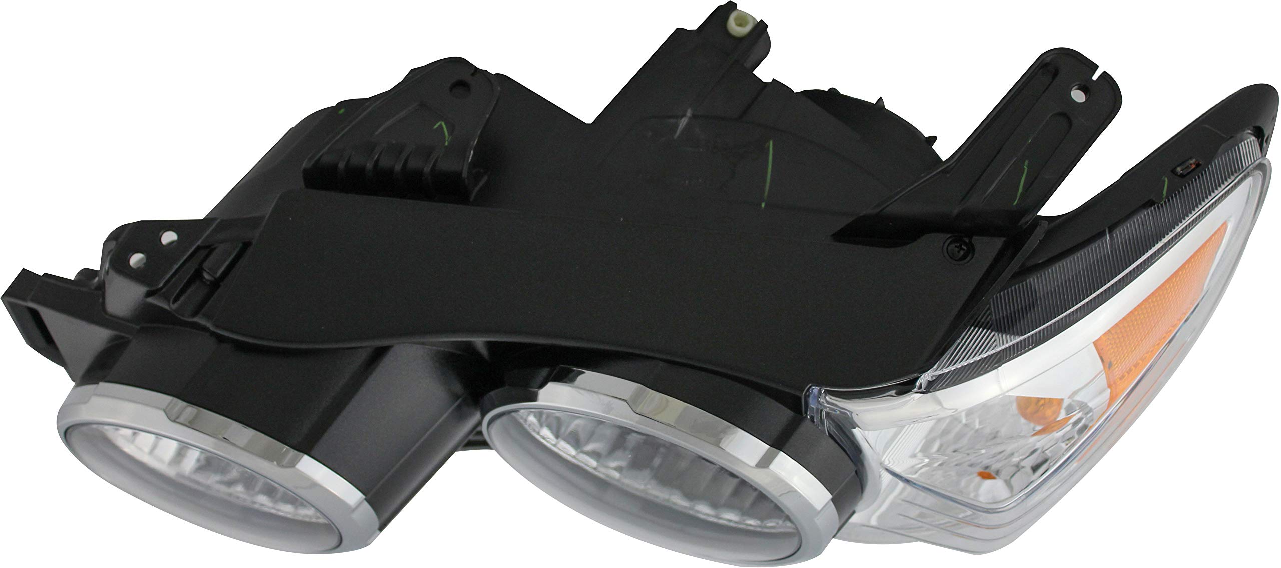 Chevrolet Chevy Sonic Headlights Replacement Set - Halogen Chrome Trim for 2012-2015 Models (Driver & Passenger Side) | Perfect for Night Driving & Auto Restoration Projects