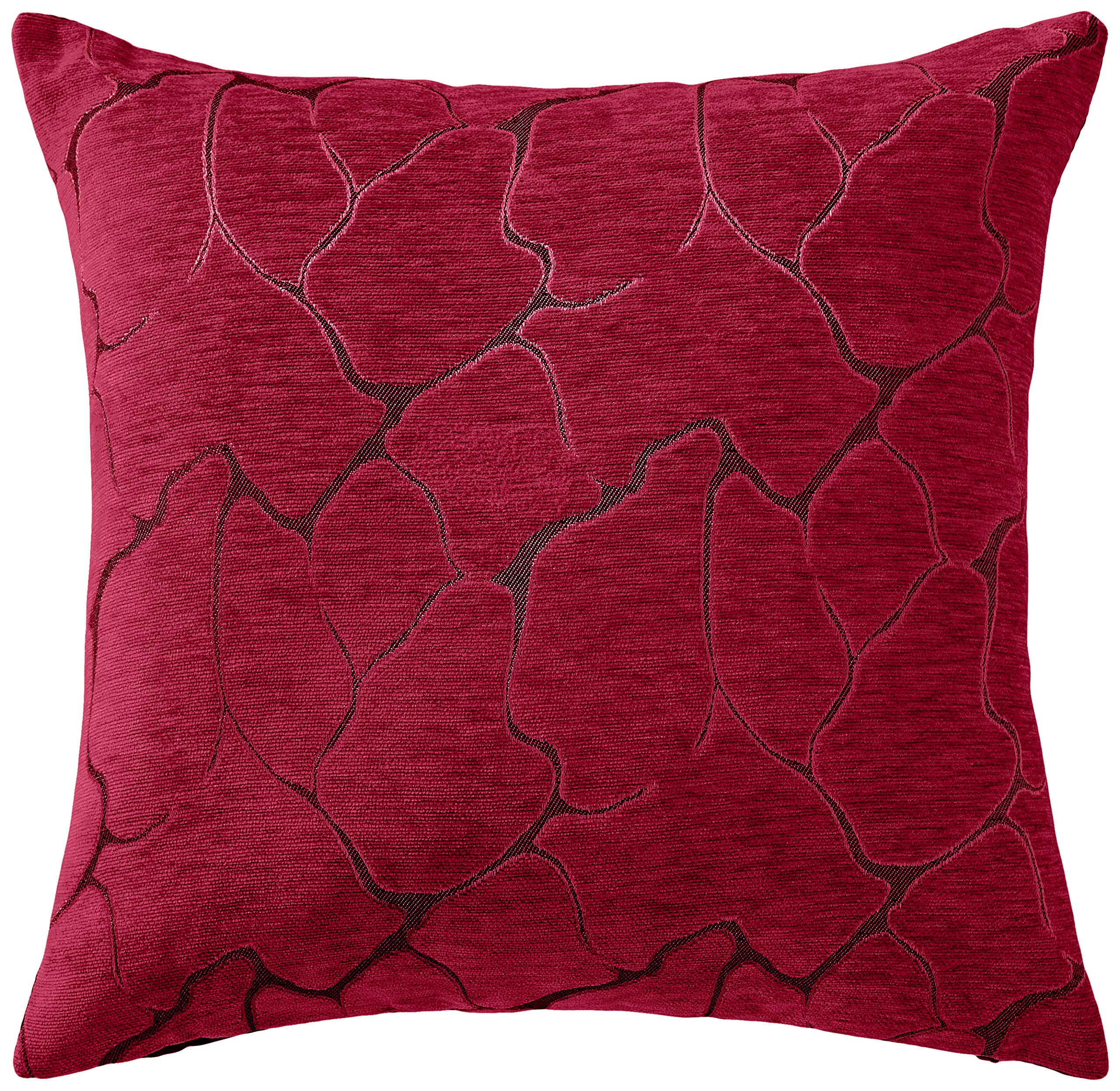 18x18 Inch Violet Linen Milano Decorative Throw Pillows - Artistic Design Burgundy Cushion for Sofa, Bed, Living Room & Home Decor