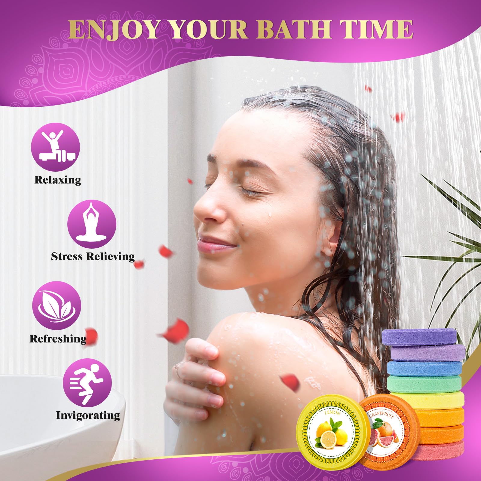 Aromatherapy Shower Steamers - 8 Pack Relaxing Shower Bombs with Essential Oils for Stress Relief & Spa Experience | Perfect Mothers Day Gifts, Birthday Presents for Women, Easter Basket Stuffers | Ideal for Bath Time Relaxation, Self-Care Routine & Home Spa Nights