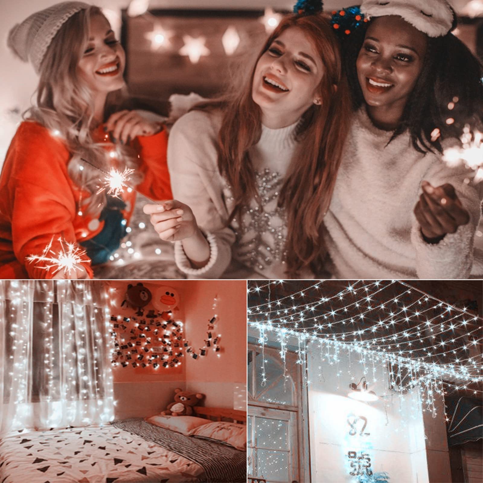 KINGJOHN 40 LED Snowflake String Lights - Waterproof Fairy Lights for Christmas, Wedding, Party & Home Decor | Indoor/Outdoor Use for Garden, Patio, Bedroom & Holiday Celebrations